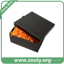 Caja de regalo de papel cartón negro con tapa